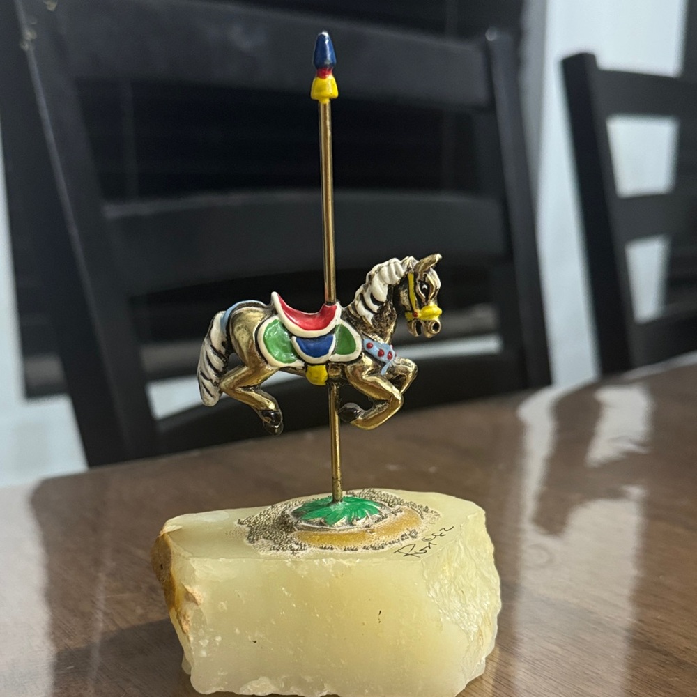 Ron Lee 1982 Carousel Horse hand painted 24K gold
